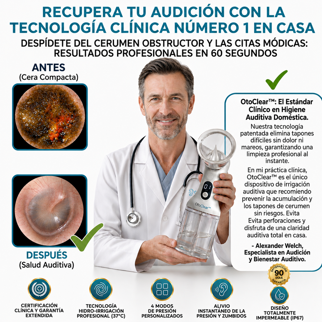 OtoClear™ - Irrigador de Oídos Clínico
